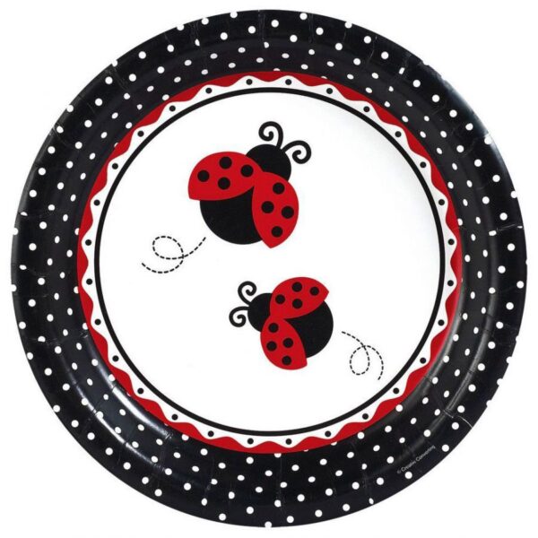 Piatto carta 24cm Coccinella "Ladybug" 8pz